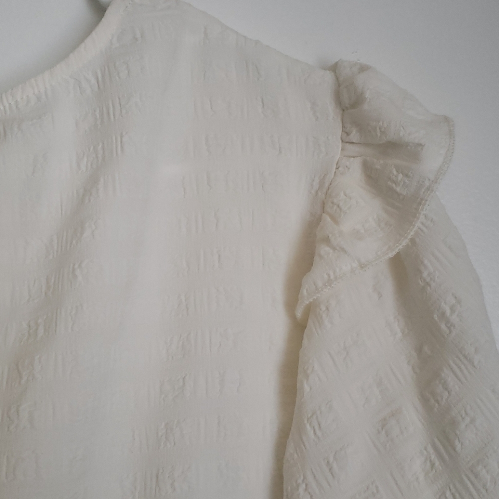Blu Pepper Textured Ruffle Blouse Top - Picture 7 of 10